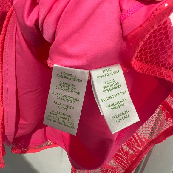 Lilly Pulitzer Isabeau Dress Bungalow Pink Pineapple Knit Lace - Picture 5 of 5